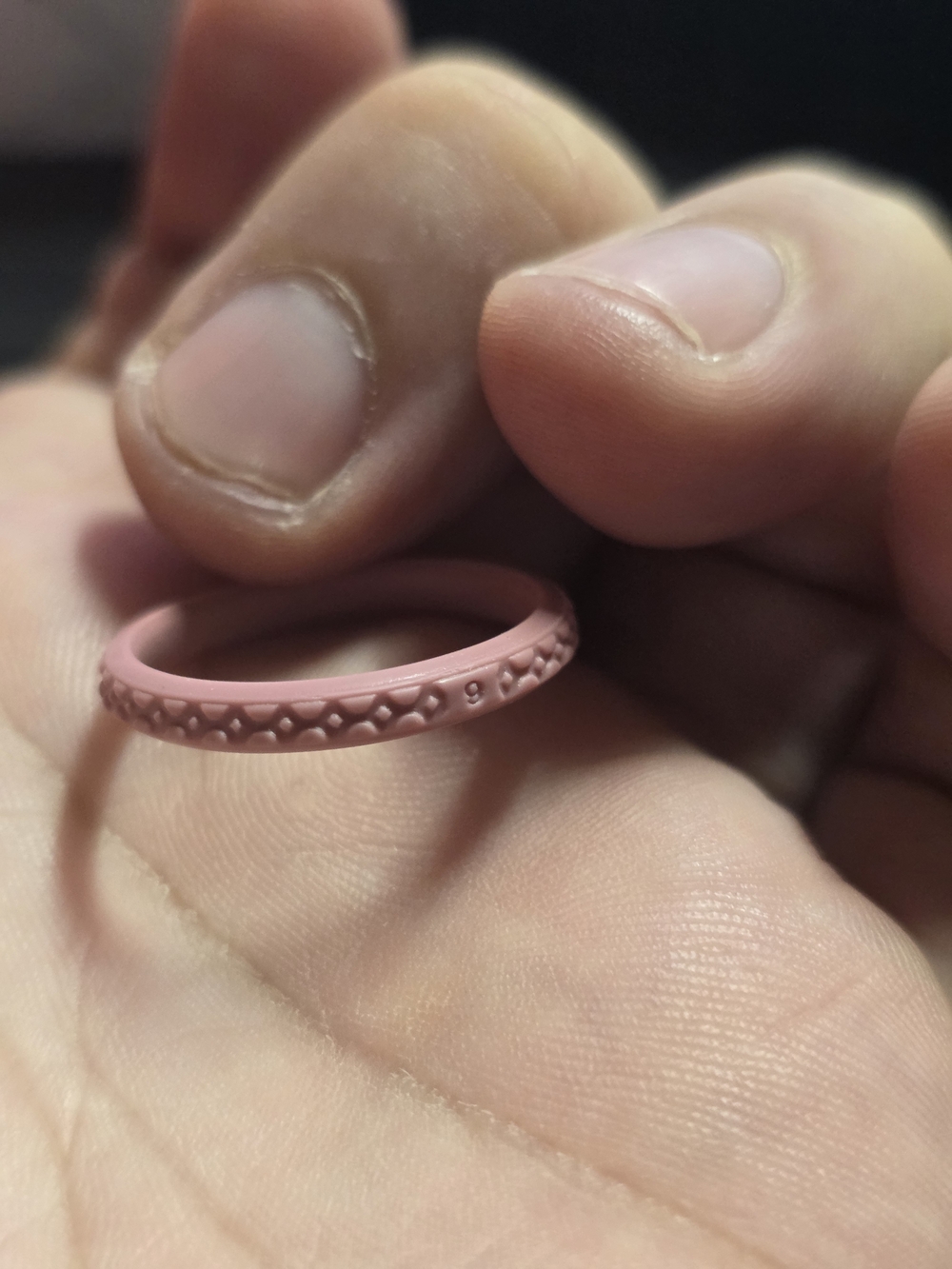 Women's Pink Textured Silicone Stackable Ring